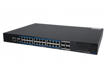 Switch OPTIVA PoE Gigabit Ethernet, 24 porty GB, 24xPoE/PoE+, 390W, 4xSFP, zarządzalny