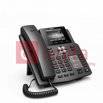 Telefon VoIP z 2 wyświetlaczami, 4 linie SIP, PoE,