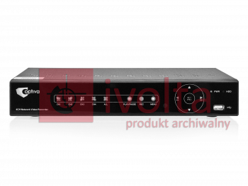 Rejestrator NVR OPTIVA, 4x kam. IP, VGA/HDMI, pasmo 50Mb/s, maks. 1x6TB