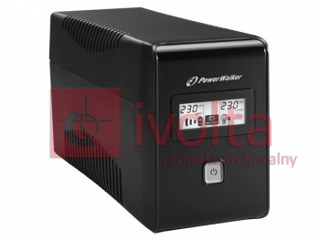 UPS Power Walker Line-Interactive 650VA, 2x 230V PL OUT, RJ11 in/out, usb, lcd-biały, bateria 12V 7A