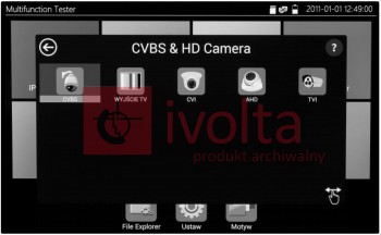 Wielofunkcyjny tester kamer AHD (5 Mpix), HD-CVI i HD-TVI (8 Mpix), IP (4K), analog, (PTZ)