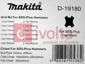 Zestaw wierteł i dłut 17szt. akcesorii MAKITA SDS-Plus D-42444