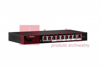 Switch Hikvision PoE FastEthernet, 9 portów FE, 8xPoE/PoE+, 53W