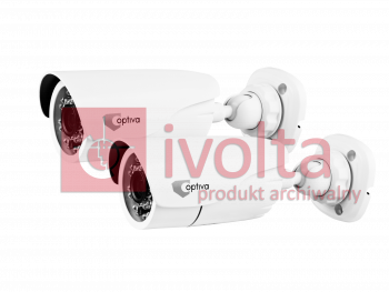 2x Kamery IP OPTIVA, białe, 1Mpix/720p, bullet, dualna, zewn, IR do 15m, ob 3.6mm
