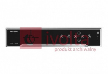 Rejestrator Hikvision AcuSense NVR, 16x kan, VGA/HDMI, 4K, H.265+, 4xSATA, 16XPoE, SMART
