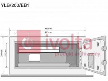 YLB/200/EB1-CW Sejf standard laptop 200mm