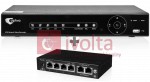 Rejestrator NVR OPTIVA, 4x kan, VGA/HDMI, pasmo 50Mb/s + Switch OPTIVA PoE FastEthernet, 4xPoE/PoE+