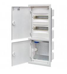 Rozdzielnica hybrydowa 2x12 podtynkowa drzwi metalowe białe / IP40 400V AC / ERP12-4-2V MEDIA 001101370
