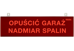 Tablica ostrzegawcza OPUŚCIĆ GARAŻ NADMIAR SPALIN TP-4.s2/H2 GAZEX
