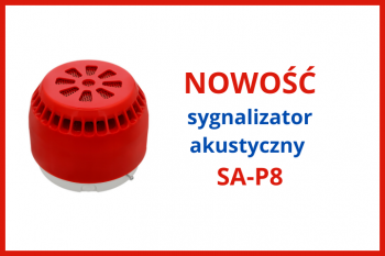 Sygnalizator akustyczny SA-P8/C z puszką PIP-1AN/0,375A, Zestaw, W2