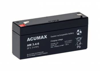 Akumulator 6V, 3,4Ah, seria AM AM 3,4-6 ACUMAX