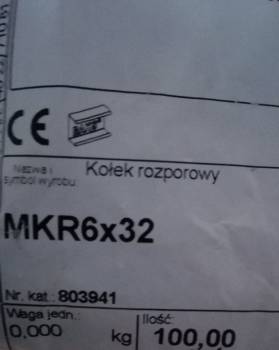 Kołek rozporowy MKR6x32 stal 803941 /100szt./