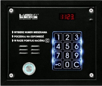 Panel audio z czytnikiem kluczy "Dallas", kolor czarny, 4 wejścia, maksymalnie 64 klatki, Laskomex CP-3103TP_BLACK LASKOMEX