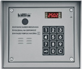 Panel audio z czytnikiem kluczy "Dallas", kolor srebrny, 4 wejścia, maksymalnie 64