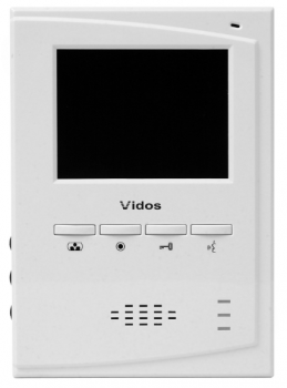 Monitor głośnomówiący 4", obsługuje 2 wejścia, interkom, 14,5 V DC, Biały, VIDOS M395W VIDOS