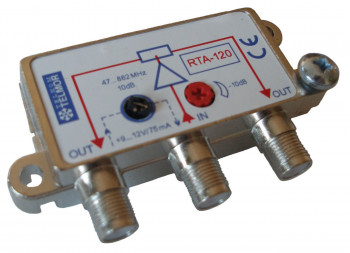 Rozgałęźnik aktywny 1/2, wbudowane regulowane tłumiki , TELMOR RTA-120 TELMOR