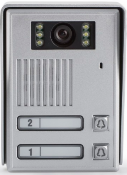 Bramofon 2-przyciskowy, natynkowy, wandaloodporny,  6 diód LED IR, Srebrny, VIDOS S36 VIDOS