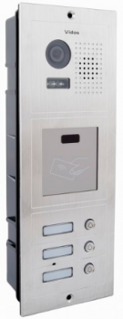 Bramofon 3-przyciskowy, podtynkowy lub natynkowy, wandaloodporny, czytnik kart UNIQUE, VIDOS S603A-2 VIDOS
