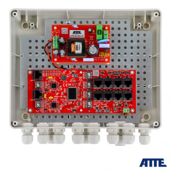 Switch PoE do 8 kamer IP, w obudowie zewnętrznej ABOX-L2, z zasilaczem 96W, niezarządzalny IP-8-20-L2 ATTE