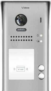 S1102A Bramofon cyfrowy 2-przyciskowy, natynkowy, kamera 600TVL, szerokokątny, czytnik kart, VIDOS DUO