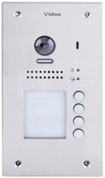 S1204A Bramofon cyfrowy 4-przyciskowy, podtynkowy, kamera 2 Mpix, szrokokątny obiektyw, czytnik kart VIDOS