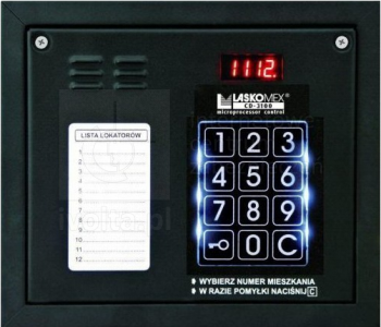 CP-3100NP_BLACK Panel audio z mini listą lokatorów i czytnikiem RFID, kolor czarny, Laskomex