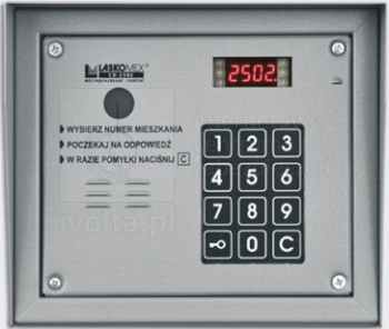 CP-3103TP-SILVER Panel audio z czytnikiem kluczy "Dallas", kolor srebrny, 4 wejścia, maksymalnie 64