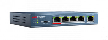 DS-3E0105P-E Switch Hikvision PoE FastEthernet, 5 portów FE, 4xPoE/PoE+, 58 W