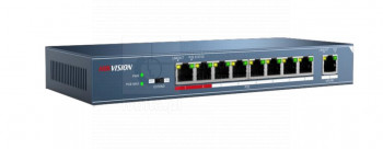 DS-3E0109P-E Switch Hikvision PoE FastEthernet, 9 portów FE, 8xPoE/PoE+, 120 W