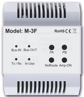 M-3F Moduł funkcyjny, posiada 3 funkcje: Repeater, Switch, Gateway), 90x72x60 mm, VIDOS